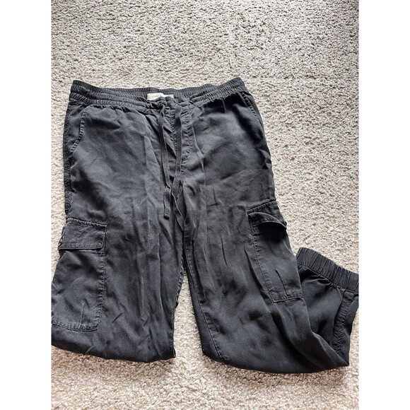 Cloth & Stone Anthropologie Jogger Pants M Medium Tencel Gray/Black Drawstring - Picture 1 of 6